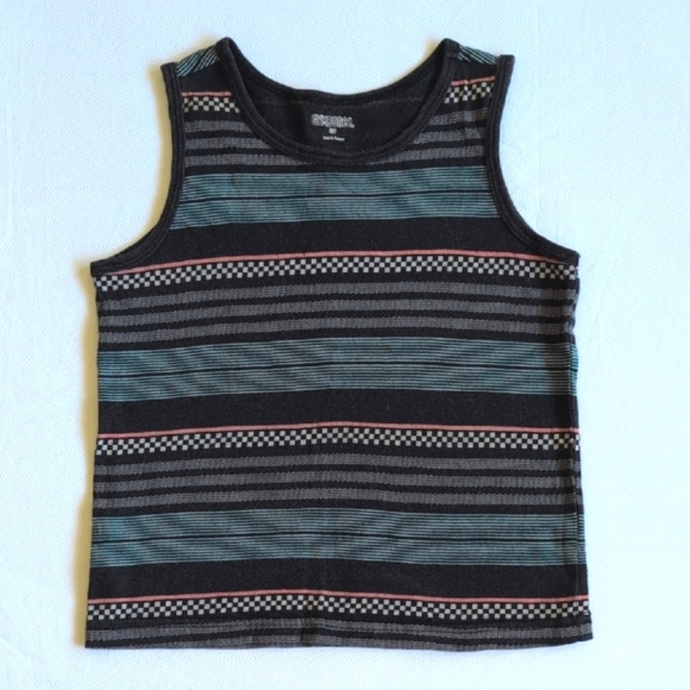 gymboree graphic multi striped black cotton summer tank top 2T toddler boys